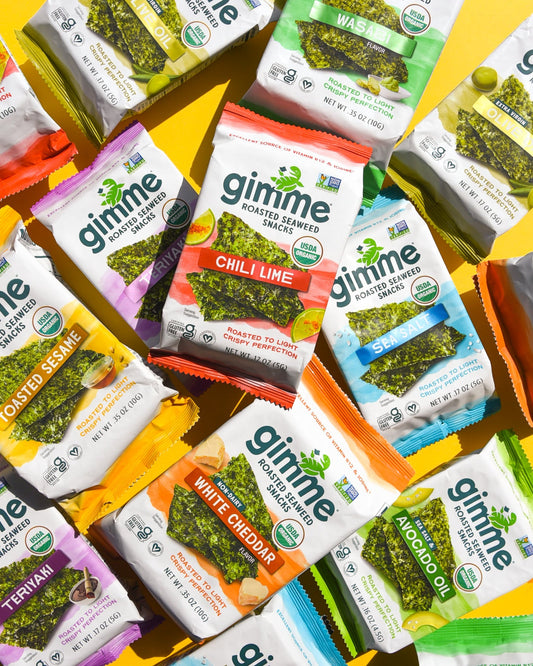 Gimme's multiple seaweed snack flavors.