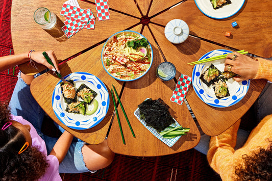 Back-to-school meal plan meals on plates.