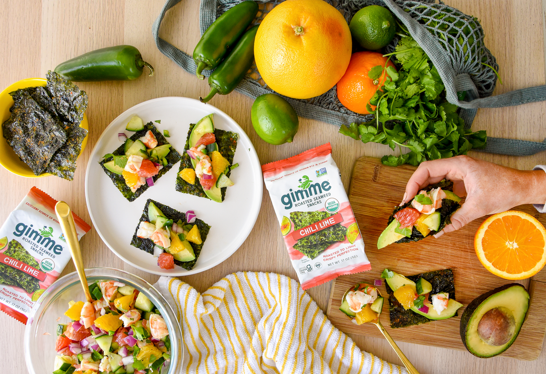 Shrimp “Ceviche” Bites With Seaweed