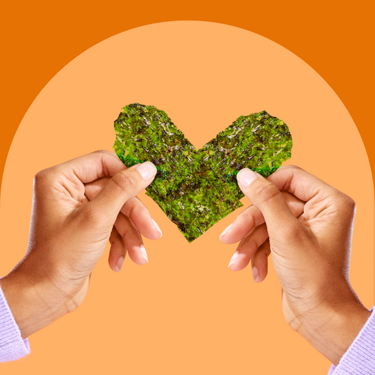 Gratitude at gimme - seaweed in the shape of a heart.