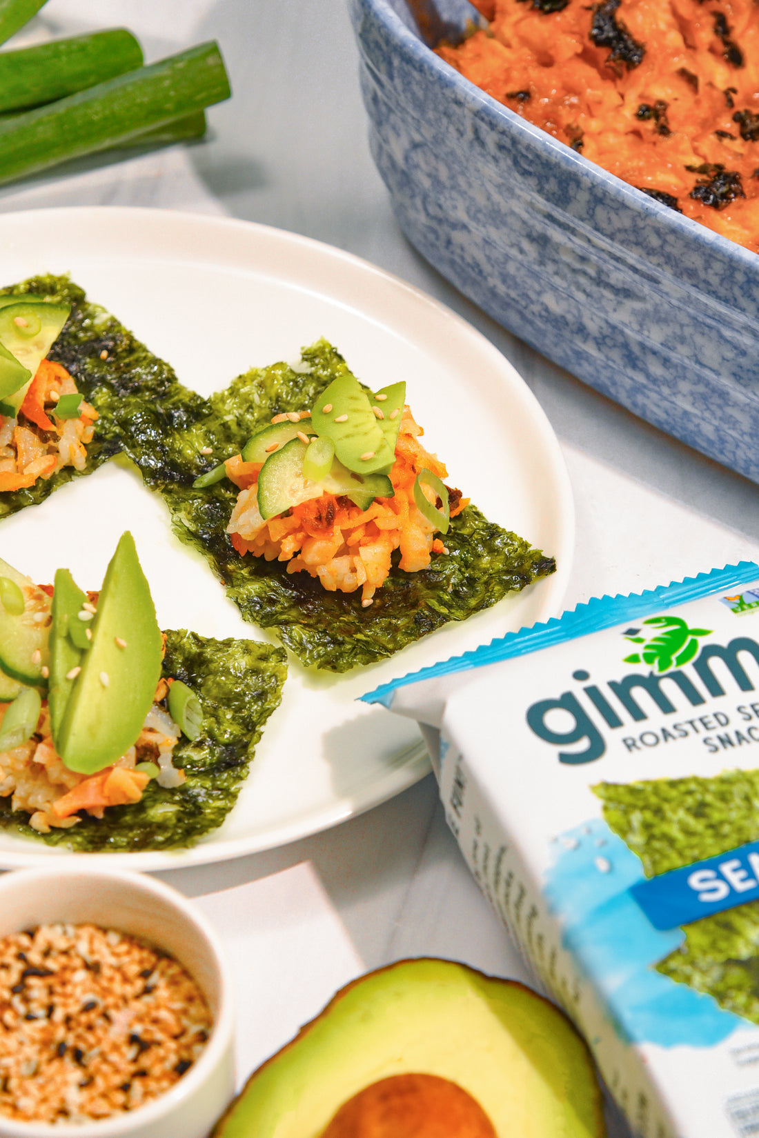 Sushi Bake Recipe using gimme sea salt flavored seaweed