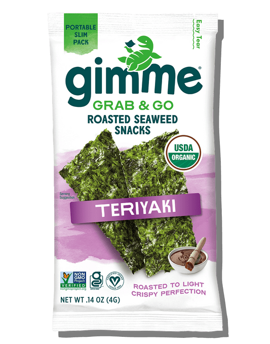 gimme Seaweed Grab & Go roasted seaweed snacks Grab & Go Teriyaki Seaweed .14oz Single