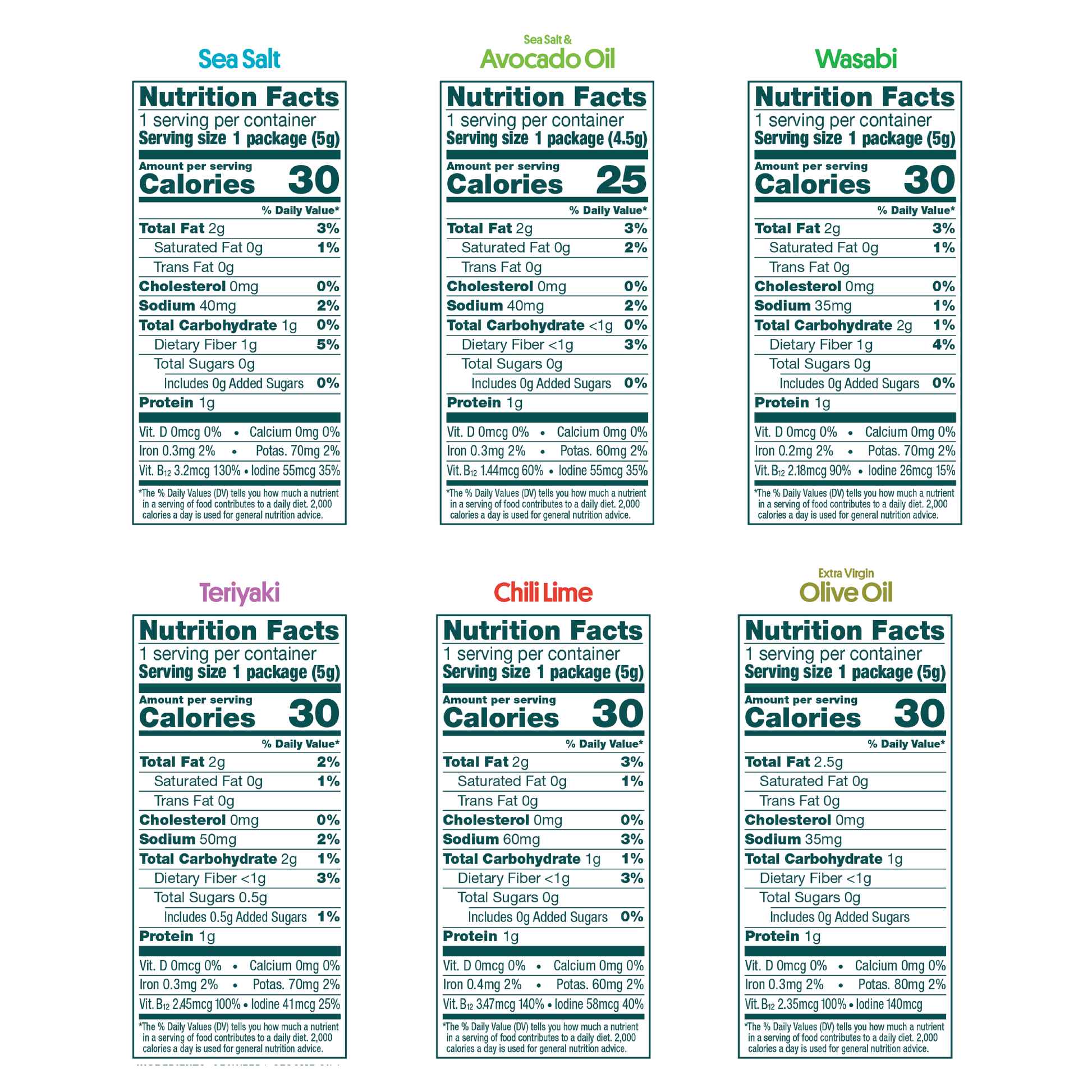 Seaweed Snacks Variety 12 Pack (.17oz)