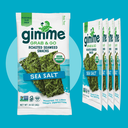 Gimme Seaweed Grab & Go Roasted Seaweed Snacks Grab & Go Sea Salt Seaweed Snacks - 14oz (5 Pack)